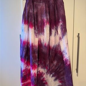 Elegant Purple Tie-Dye A-Line Skirt-Handmade original Sz L